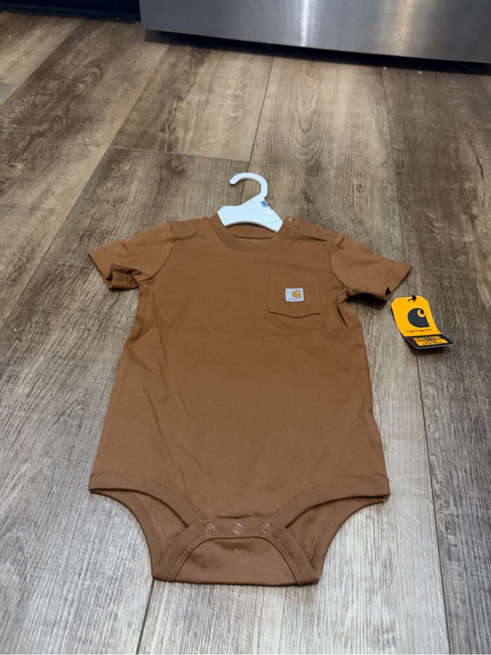 Carhartt Brown Pocket Baby One-Piece Bodysuit